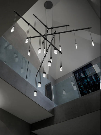 Suspenders® 15 - Light Stain Black LED Cluster Pendant