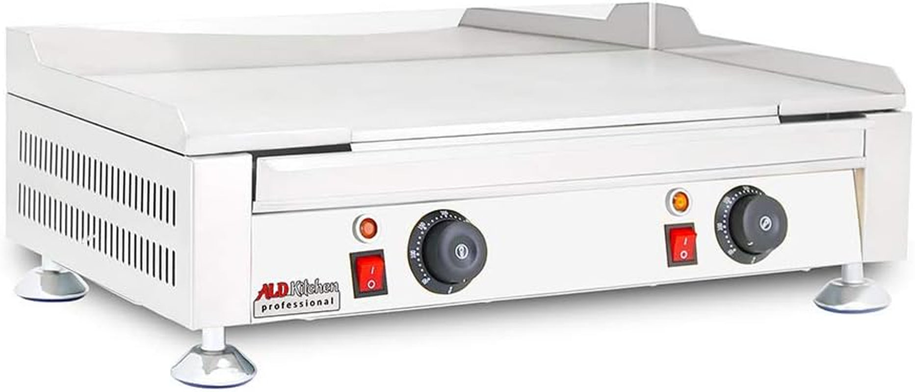 Flat Top Griddle | Compact Teppanyaki Grill with Scapula | Manual Control | 110V (23.85" X 13.97")