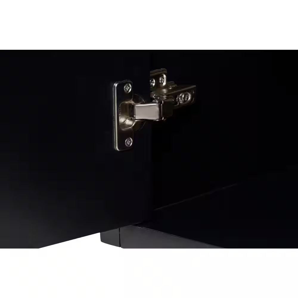 Sylvie 24 In. Single Sink Fluted Black Bath Vanity with Carrara Venato Engineered Stone Top (Assembled)