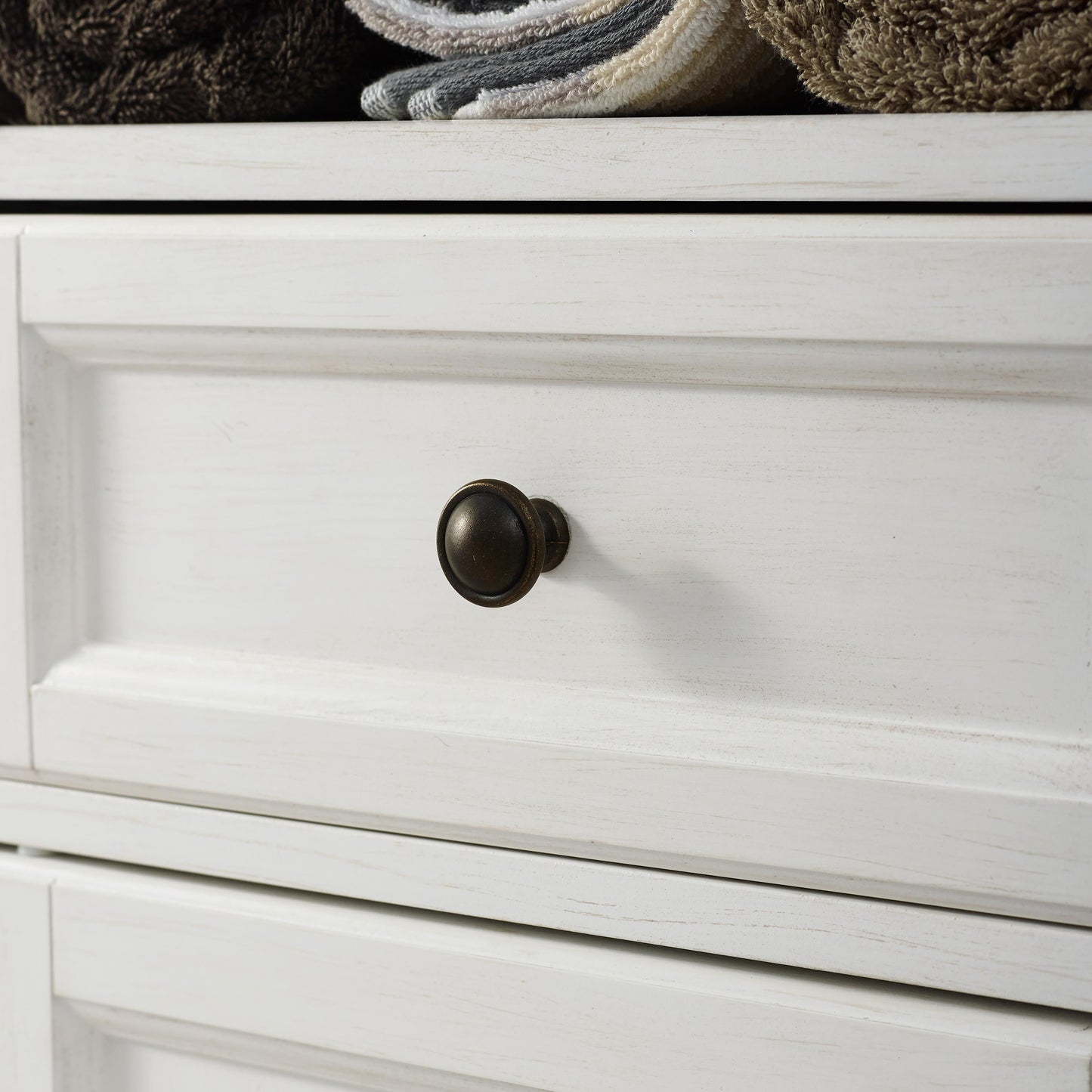 Tara Wood Classic Linen Cabinet in Vintage White/Black