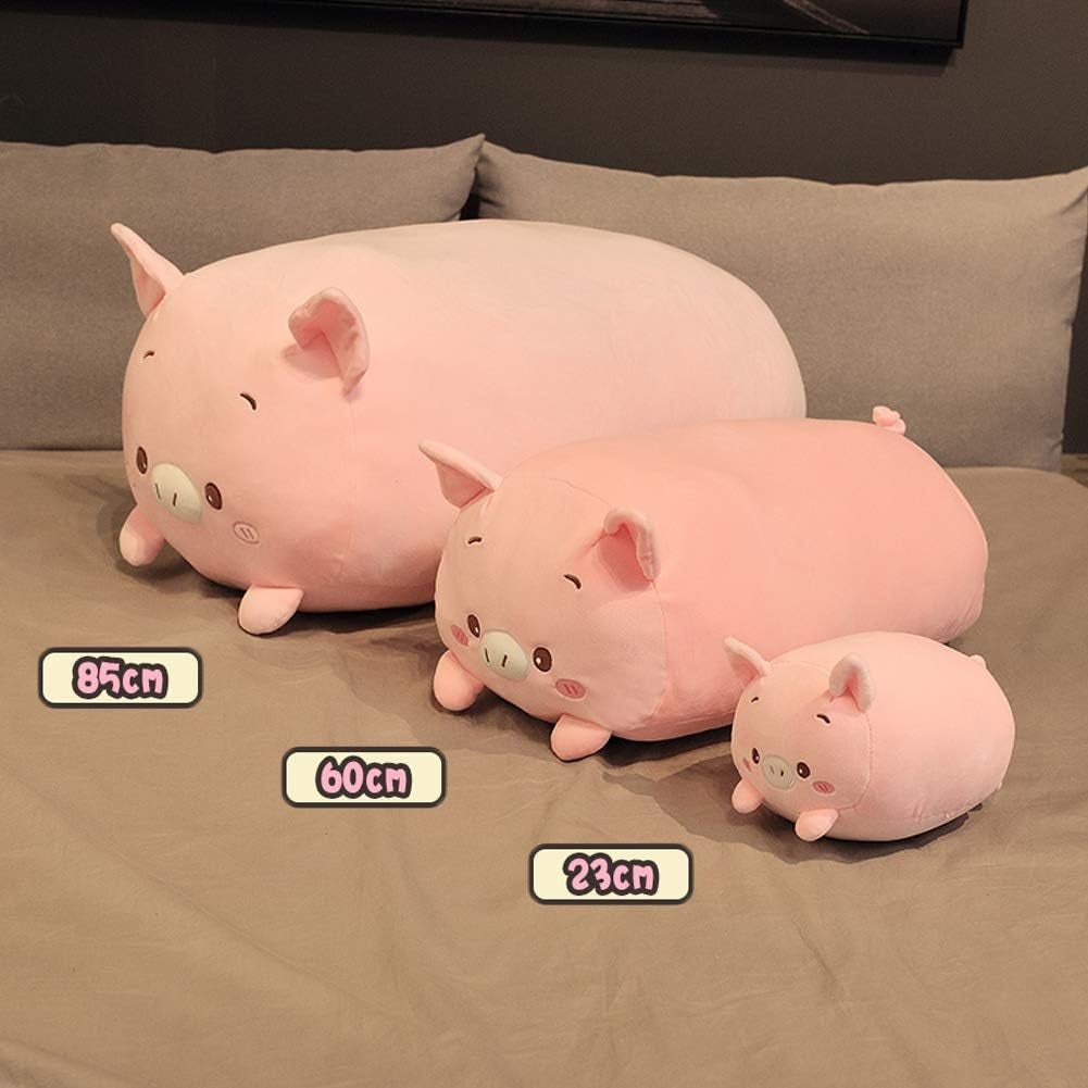 Pig Plush Pillow Soft Pig Stuffed Animal Toy Piggy Body Pillow, 33.5"