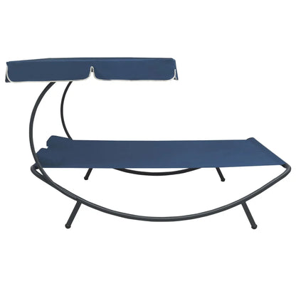 Outdoor Double Chaise Lounge Patio Lounge Bed with Canopy and Pillows