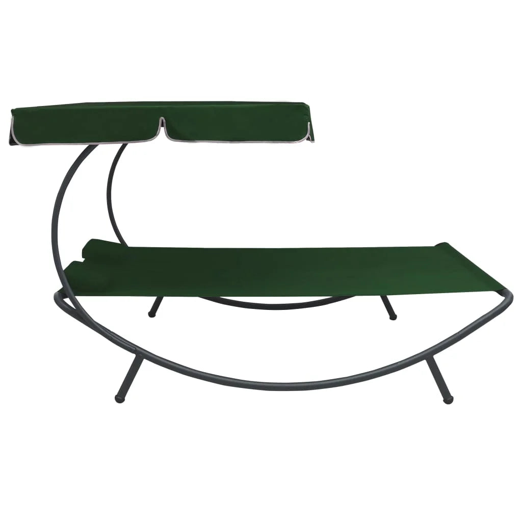 Outdoor Double Chaise Lounge Patio Lounge Bed with Canopy and Pillows