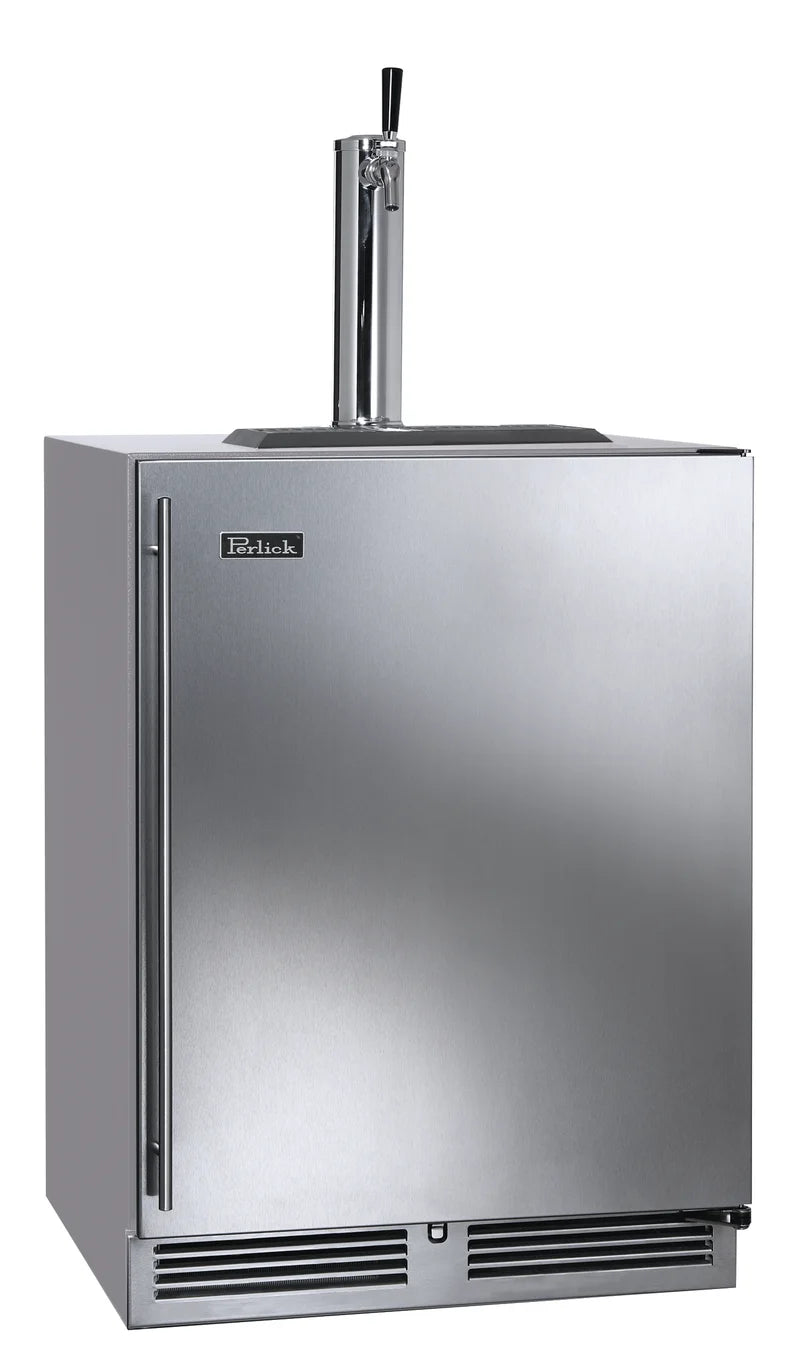 C-Series 5.2 Cubic Feet Stainless Steel Outdoor Single Tap Freestanding Kegerator with Door Lock and Adjustable Temperature