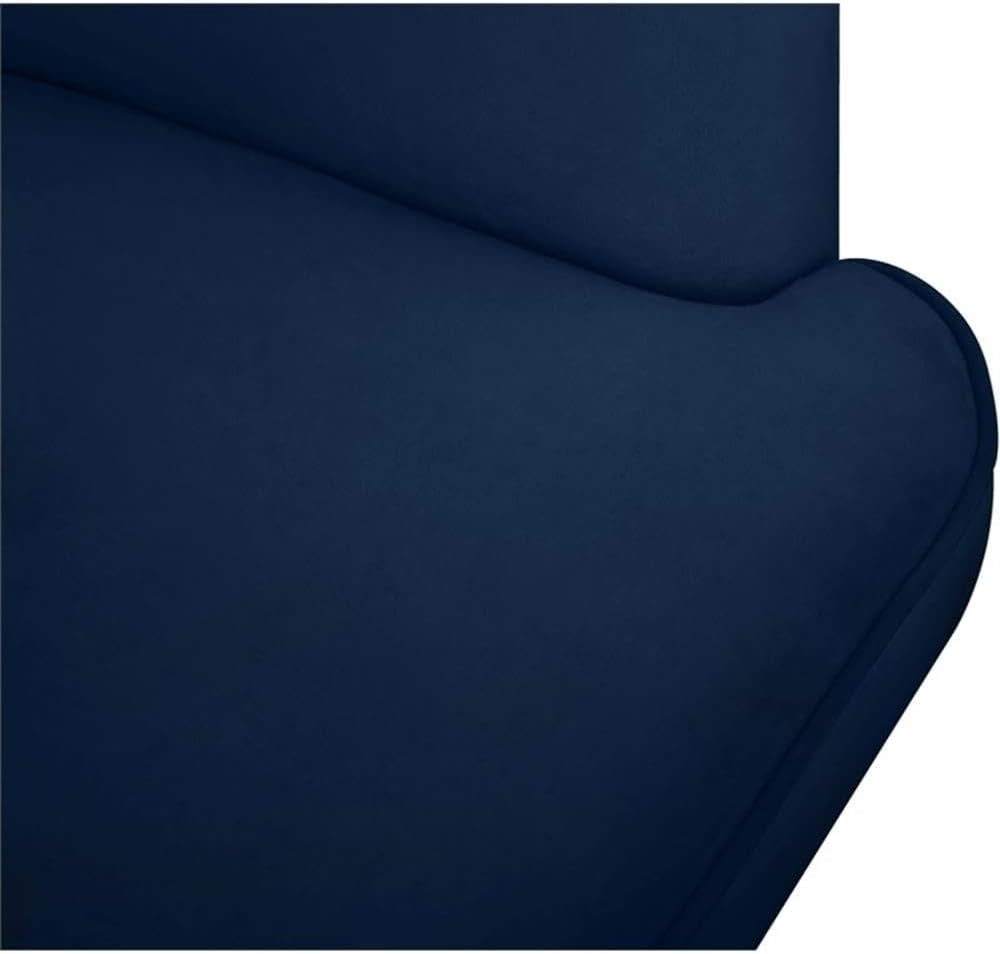 533Navy Rays Collection Velvet Upholstered Accent Chair with Brushed Gold Metal Finish, Navy, 27" W X 28.5" D X 30" H