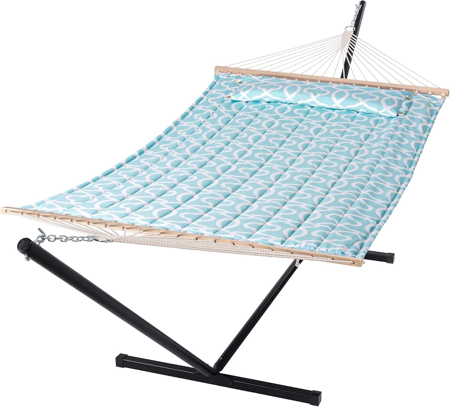 Outdoor Double Hammock with Stand, Extra Large Hammock with Stand, Green