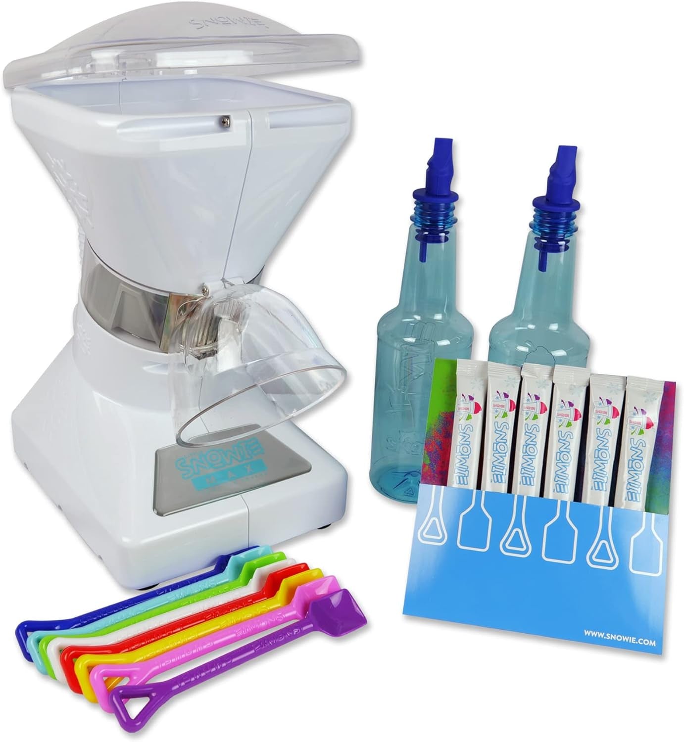 - Little  Max Snow Cone Machine - Premium Shaved Ice Maker, with Powder Sticks Syrup Mix, 6-Stick Kit, White