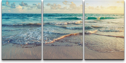 - Sunrise on Atlantic Ocean - Canvas Art Wall Art - 16"X24"X3 Panels