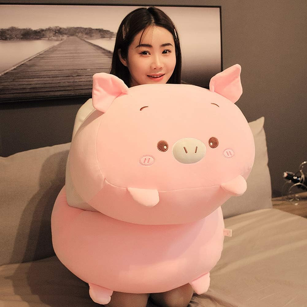 Pig Plush Pillow Soft Pig Stuffed Animal Toy Piggy Body Pillow, 33.5"