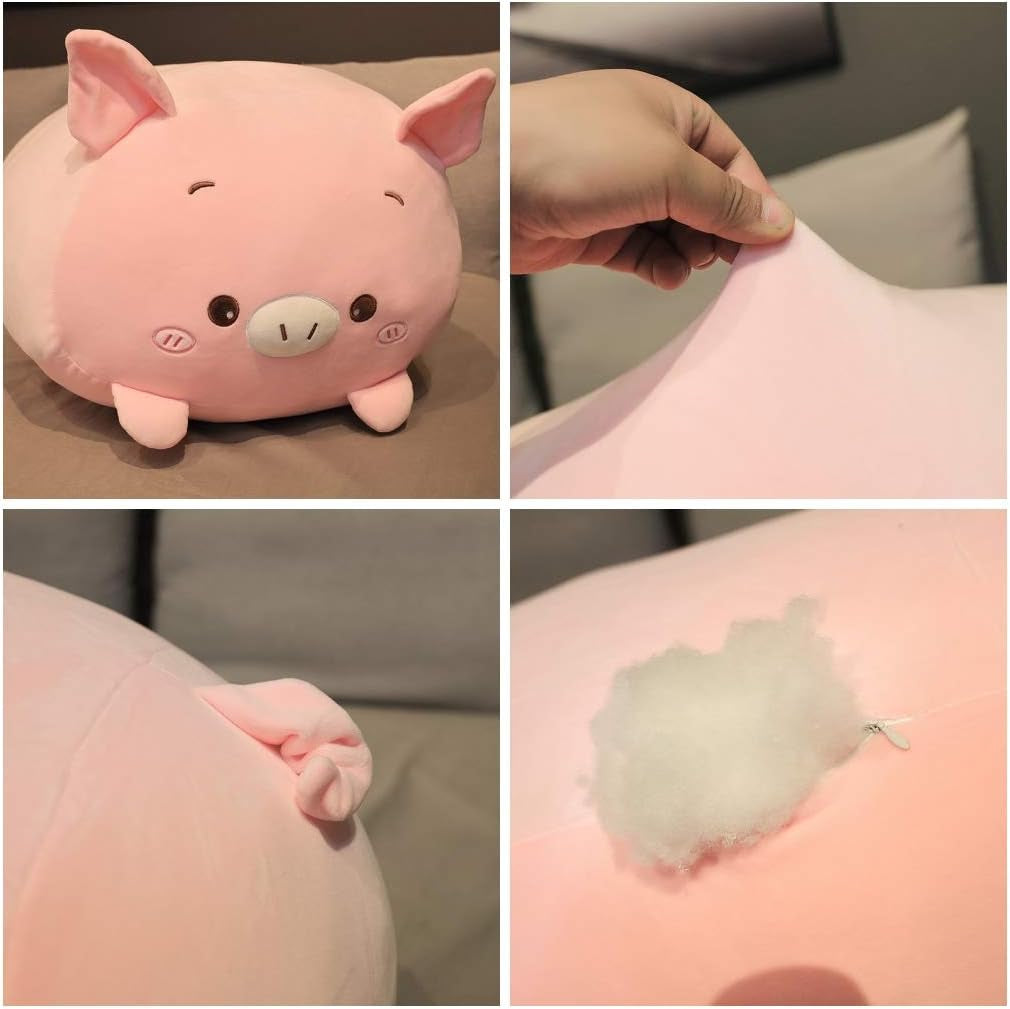 Pig Plush Pillow Soft Pig Stuffed Animal Toy Piggy Body Pillow, 33.5"