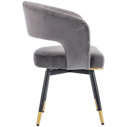 Janalyn Swivel Velvet Dining Chair Upholstered Back Arm Chair