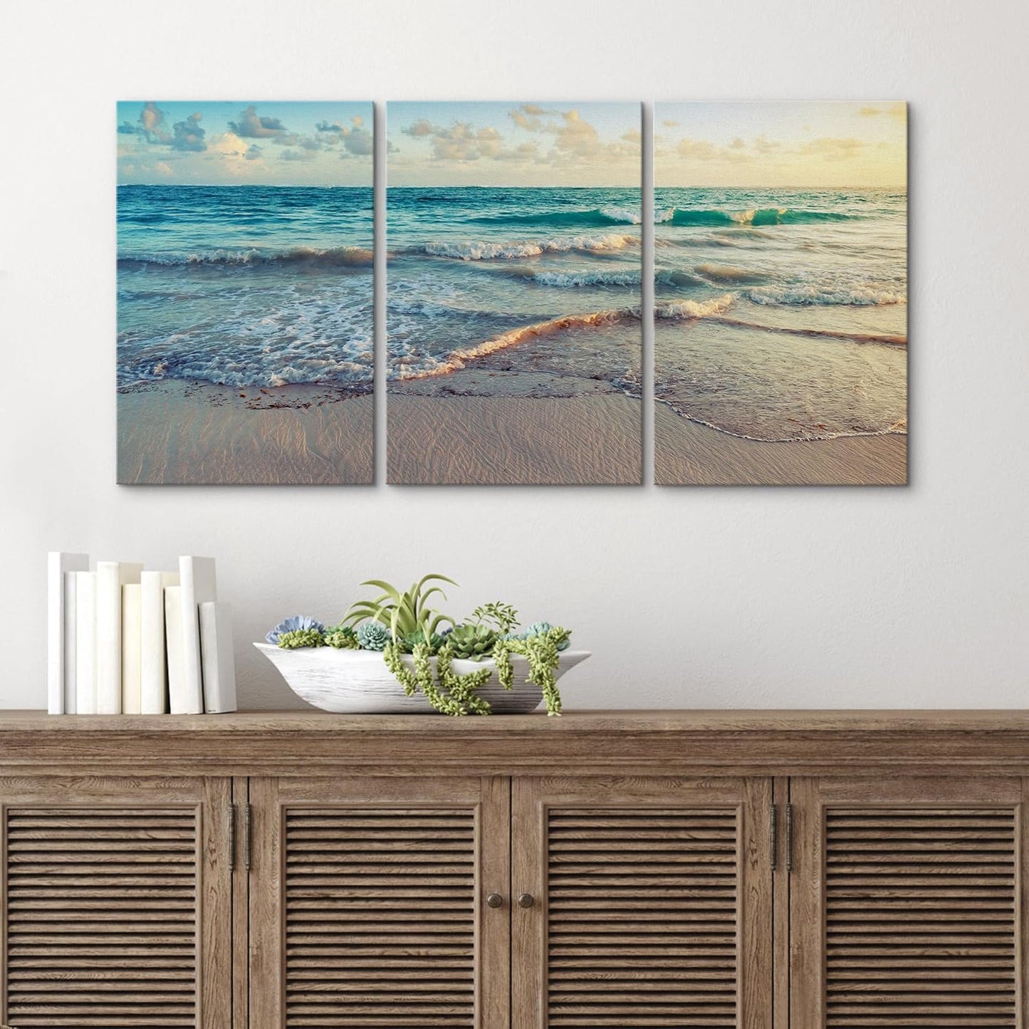 - Sunrise on Atlantic Ocean - Canvas Art Wall Art - 16"X24"X3 Panels