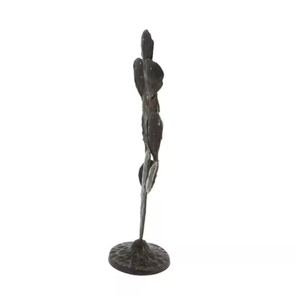 4 In. X 16 In. Black Metal Cactus Sculpture