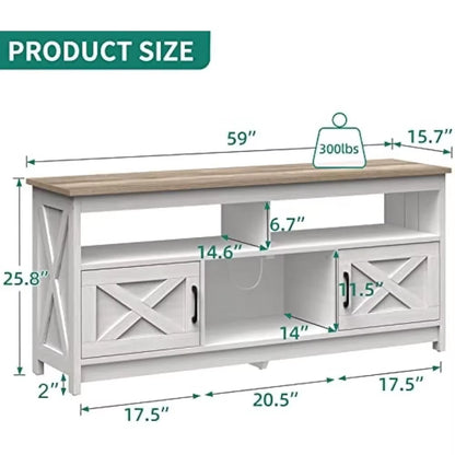 Sideboard Buffet Cabinet Farmhouse with Barn Door Coffee Bar Cabinet Storage Cabinet and Open Shelves for Home Kitchen Dinning