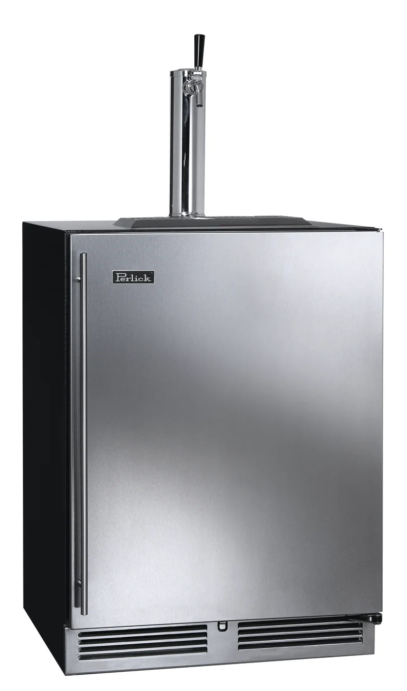 C-Series 5.2 Cubic Feet Stainless Steel Outdoor Single Tap Freestanding Kegerator with Door Lock and Adjustable Temperature