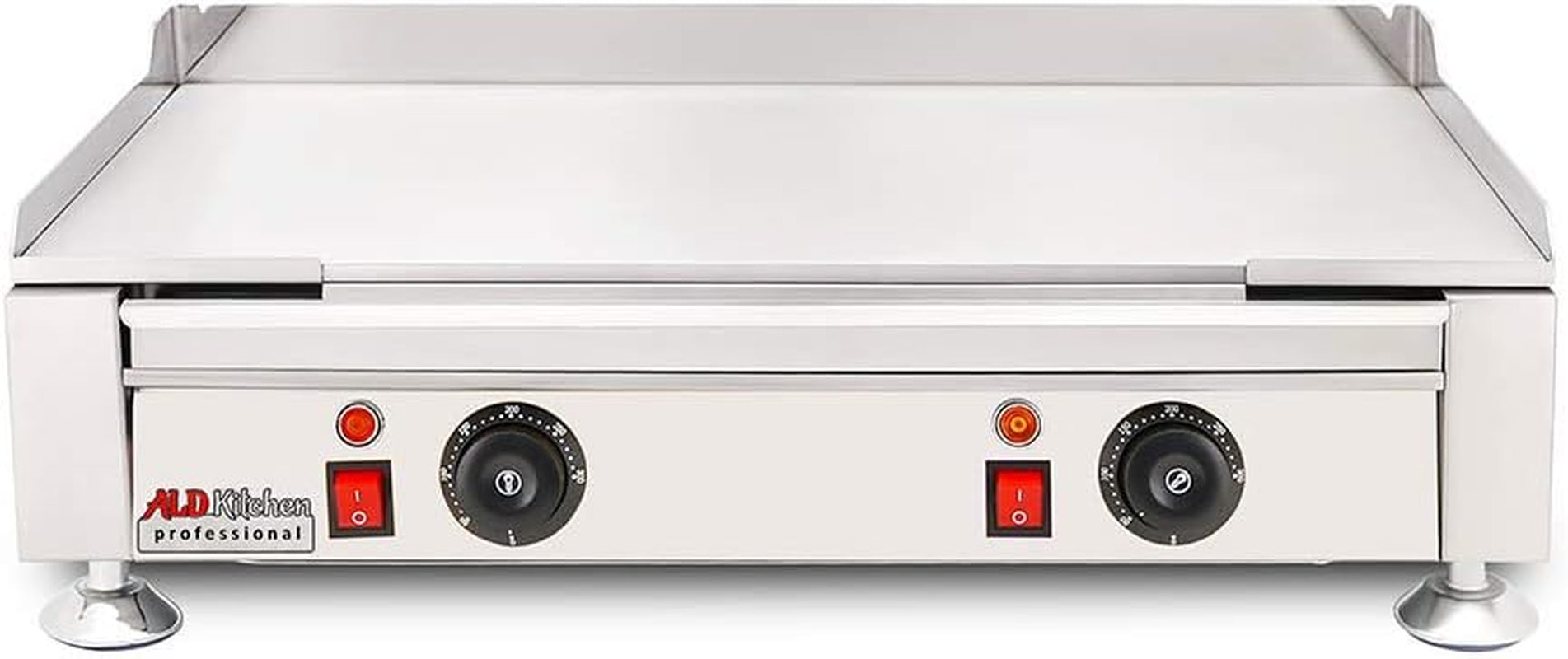 Flat Top Griddle | Compact Teppanyaki Grill with Scapula | Manual Control | 110V (23.85" X 13.97")